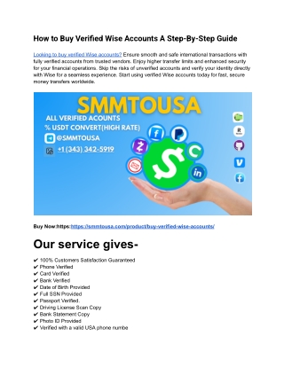 How & Where can I Wise Accounts in 2026-2027