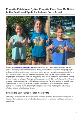 Pumpkin Patch Near By Me Pumpkin Farm Near Me Guide to the Best Local Spots for Autumn Fun  Arpad
