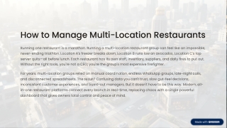 How to Manage Multi-Location Restaurants