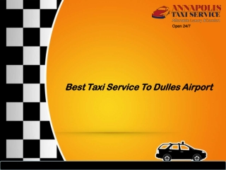 Best Taxi Service To Dulles Airport
