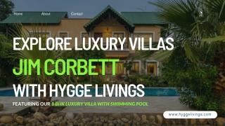Luxury Villas with Private Pools for Rent in Jim Corbett with Hygge Livings