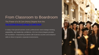 From Classroom to Boardroom - at the Top B.COM (Hons) College in Delhi NCR