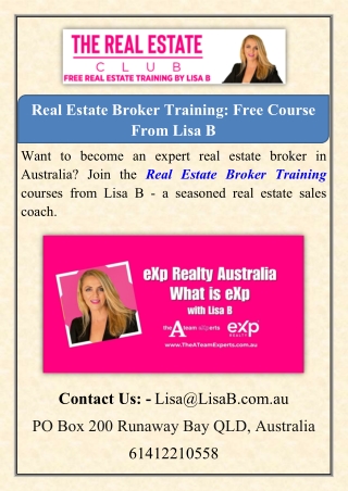 Real Estate Broker Training_-_Free Course From Lisa B