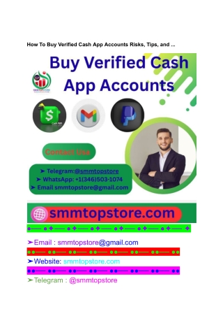 How To Buy Verified Cash App Accounts Risks, Tips, and