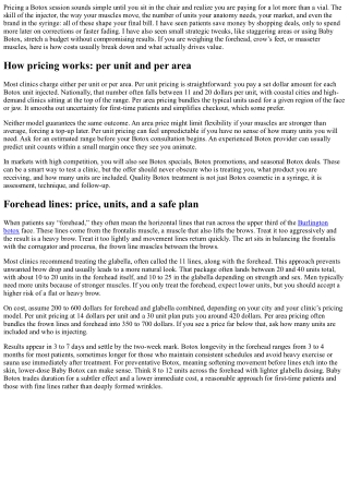 Botox Price by Area: Forehead, Crow’s Feet, and Masseter Costs