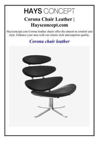 Corona Chair Leather | Haysconcept.com
