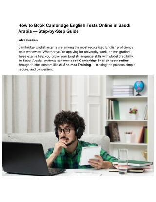 How to Book Cambridge English Tests Online in Saudi Arabia