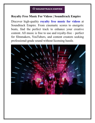 Royalty Free Music For Videos  Soundtrack Empire