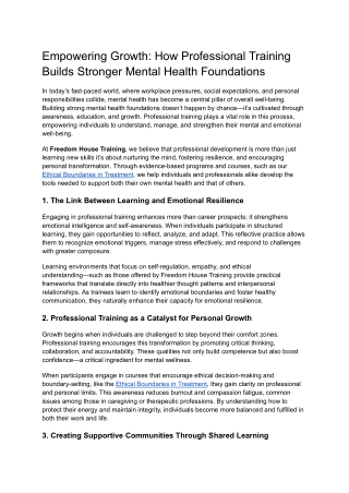 Empowering Growth_ How Professional Training Builds Stronger Mental Health Foundations