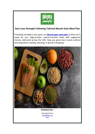 Gain Lean Strength Following Tailored Muscle Gain Meal Plan