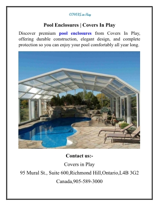 Pool Enclosures  Covers In Play