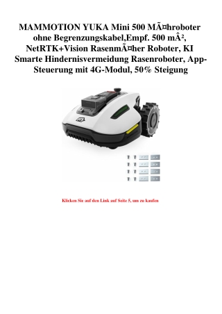 3091 MAMMOTION YUKA Mini 500 MÃƒÂ¤hroboter ohne Begrenzungskabel Empf. 500 mÃ‚Â²  NetRTK Vision RasenmÃƒ