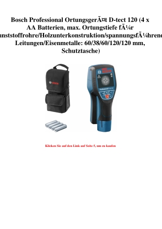 7414 Bosch Professional OrtungsgerÃƒÂ¤t D-tect 120  4 x AA Batterien  max. Ortungstiefe fÃƒÂ¼r Kunststof