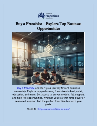 Buy a Franchise – Explore Top Business Opportunities