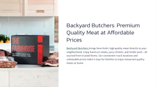 Backyard Butchers: Fresh Meat Deals Near You