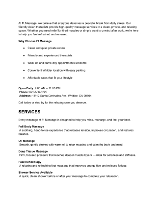 Ft Massage