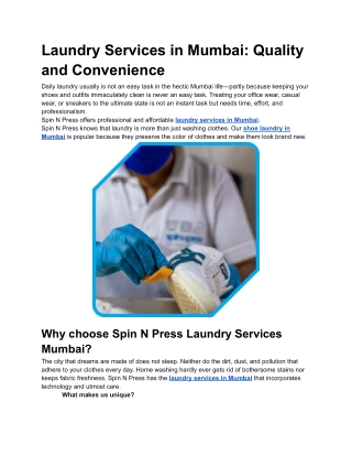 Laundry Services in Mumbai_ Quality and Convenience