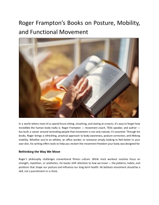 Roger Frampton’s Books on Posture, Mobility, and Functional Movement