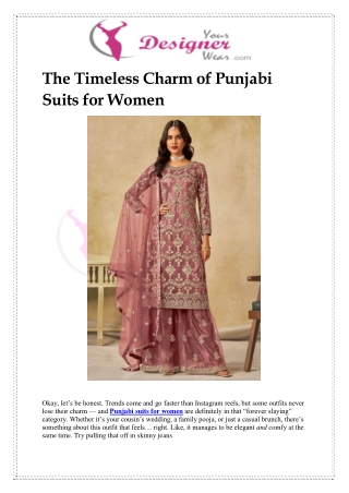 Stunning Punjabi Suits for Women – Trendy & Elegant
