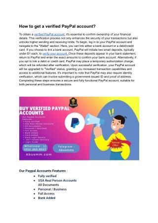 Best Website for Verified Paypal Accounts With Instant Access_ Fast & Secure