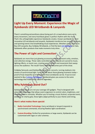 Light Up Every Moment Experience the Magic of Xylobands LED Wristbands & Lanyards