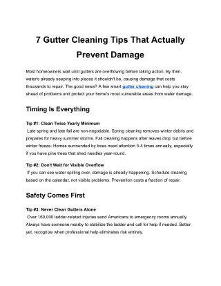7 Gutter Cleaning Tips That Actually Prevent Damage
