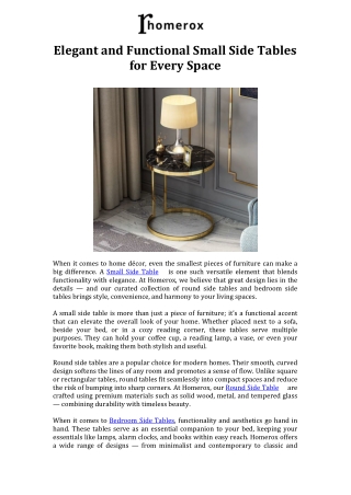 Elegant and Functional Small Side Tables for Every Space