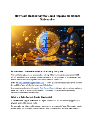 How Gold-Backed Crypto Could Replace Traditional Stablecoins