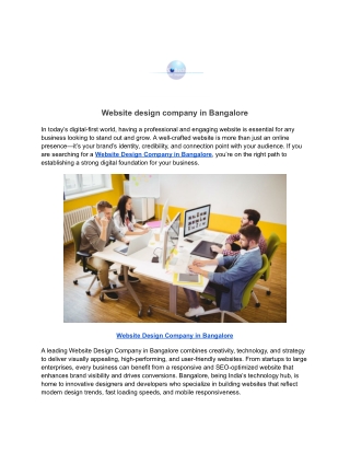 Website design company in Bangalore