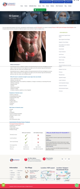 GI Cancer in HSR Layout and Sarjapur Road, Bangalore