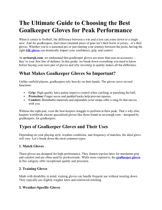 goal keepers gloves