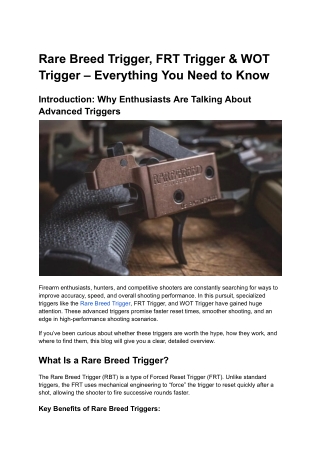 Rare Breed Trigger, FRT Trigger & WOT Trigger – Everything You Need to Know (3)