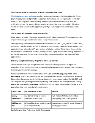 The Golden Corridor Why Noida Expressway Real Estate is Your Next Big Investment