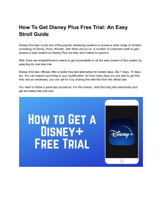 How To Get Disney Plus Free Trial_ An Easy Stroll Guide