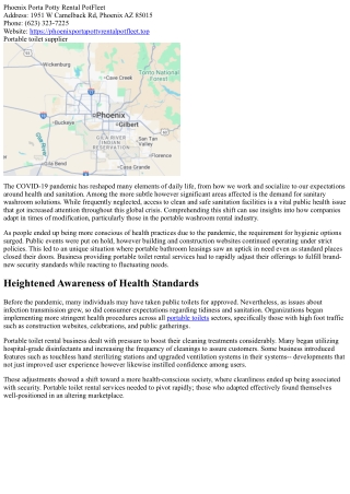 The Effect of COVID-19 on the Need for Sanitary Restroom Solutions.
