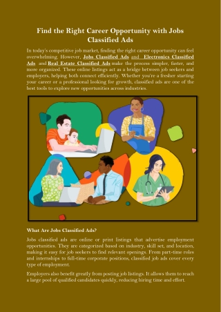 Find the Right Career Opportunity with Jobs Classified Ads