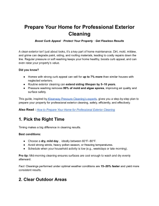 Prepare Your Home for Professional Exterior Cleaning