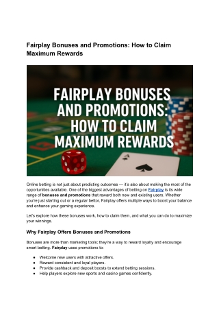 Fairplay Bonuses and Promotions_ How to Claim Maximum Rewards