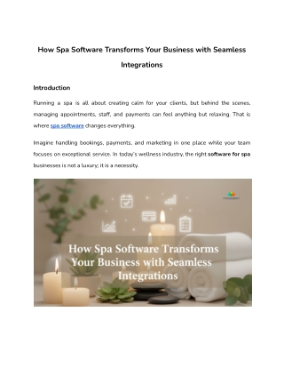 How Spa Software Transforms Your Business with Seamless Integrations