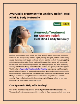 Ayurvedic Treatment for Anxiety Relief _ Heal Mind & Body Naturally