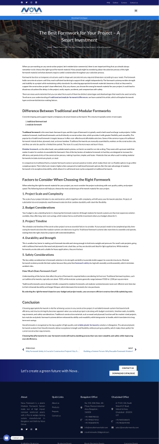 The Best Formwork for Your Project – A Smart Investment