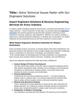 Solve Technical Issues Faster with Our Engineers Solutions