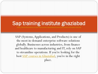 Sap training institute ghaziabad