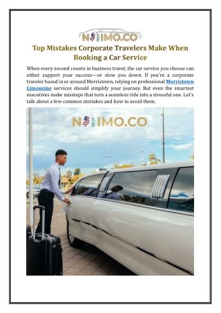 Top Mistakes Corporate Travelers Make When Booking a Car Service