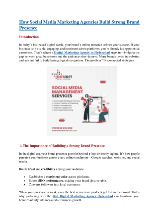 How Social Media Marketing Agencies Build Strong Brand Presence
