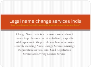 Legal name change services india