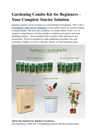 Gardening Combo Kit for Beginners – The Perfect Starter Kit for Aspiring Gardene