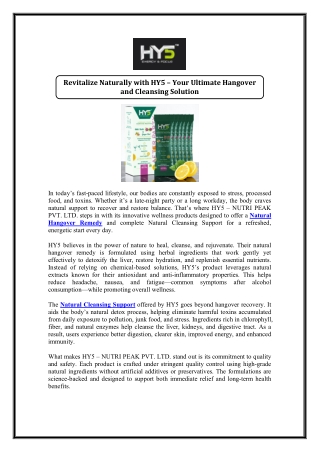 Natural Hangover Remedy pdf