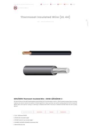 Thermoset Insulated Wire (UL 44) – Durable & Safe Cable