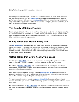 Dining Tables with Unique Finishes_ Making a Statement